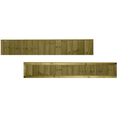 Ultimate Vertical Tongue & Groove Fence Panel (Pack of 3) Width: 6ft x Height: 1ft Interlocking Planks Fully Framed - 4