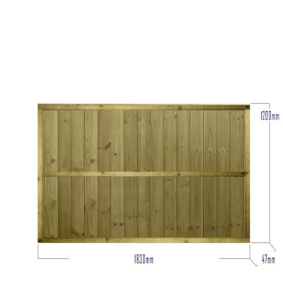Ultimate Vertical Tongue & Groove Fence Panel (Pack of 3) Width: 6ft x Height: 4ft Interlocking Planks Fully Framed - 3