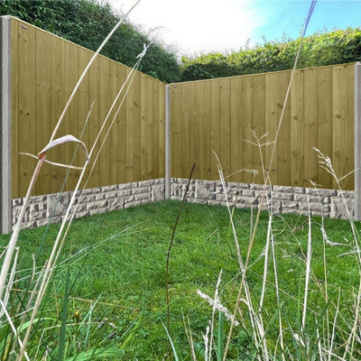 Ultimate Vertical Tongue & Groove Fence Panel (Pack of 3) Width: 6ft x Height: 4ft Interlocking Planks Fully Framed - 4