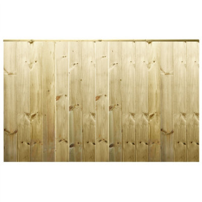 Ultimate Vertical Tongue & Groove Fence Panel (Pack of 3) Width: 6ft x Height: 4ft Interlocking Planks Fully Framed