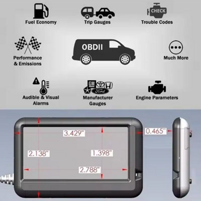 Ultra gauge EM Plus v1.4 OBD II OB2 Scanner Scan Tool multi gauge MINI ...