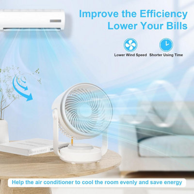 ULTRA QUIET PORTABLE TABLE FAN, 5400MAH, 4 SPEEDS, ADJUSTABLE TILT, AIR ...