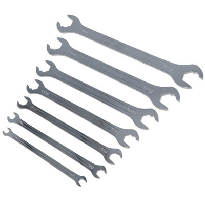Ultra Thin Ratcheting Action Spanner Wrench Set Double Ended 6 - 19mm 7pc