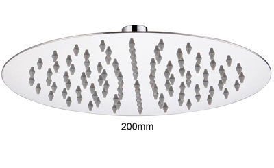 Ultra Thin Round Thermostatic Mixer Shower Dual Control Twin Head + Fast Fit Kit - 4