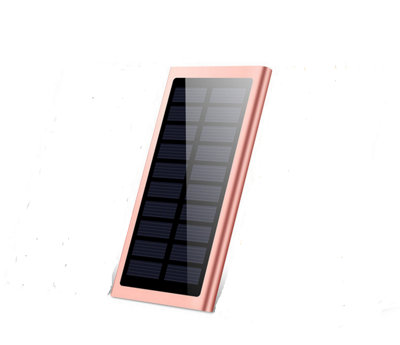 Ultra Thin Solar Dual USB Power Bank- Rose Gold