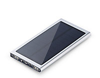 Ultra Thin Solar Dual USB Power Bank- Silver