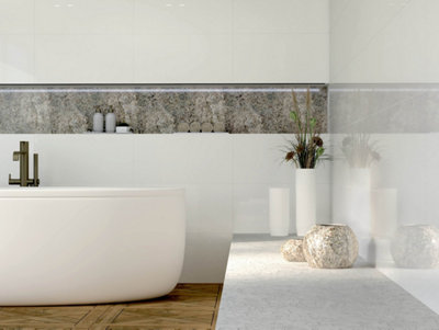 Ultra White Matt 300mm x 600mm Rectified Ceramic Wall Tiles (Pack of 8 w/ Coverage of 1.44m2)