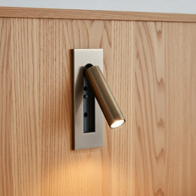 UltraBeam 3 Watt Brushed Copper Recessed Adjustable Bedroom Reading Light