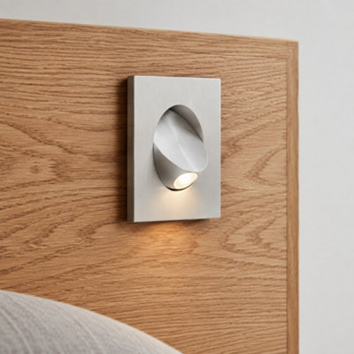 UltraBeam 3 Watt Square White Recessed LED Reading Light For Bed