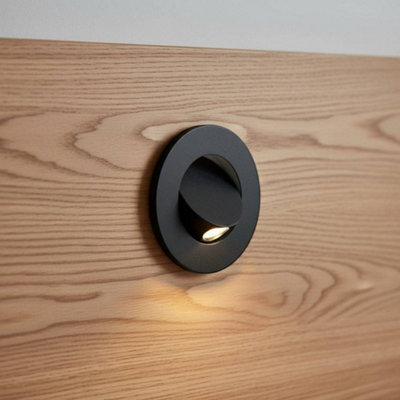 UltraBeam Black Bedroom Reading Light Wall or Headboard Recessed 3 Watt ...