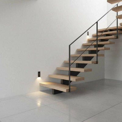 UltraBeam Black Recessed Indoor Wall Light - Movement Sensor - Low ...