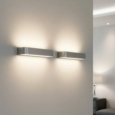 UltraBeam Brushed Aluminium Up and Down Indoor LED Wall Light 12 Watt ...