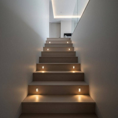 UltraBeam Round Mini Recessed Indoor Wall Light - Step and Stair Riser ...