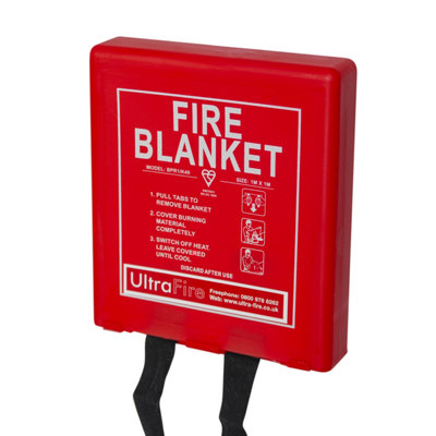 UltraFire Rigid Case 1.0 x 1.0m  Fire Blanket - Certified to BS EN 1869:2019