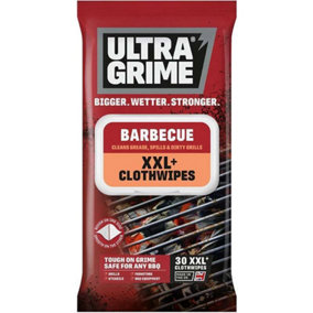 UltraGrime LIFE BBQ XXL+ Clothwipes 30pk - Extra-Large, Extra-Thick BBQ Cleaning Wipes