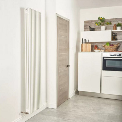 Ultraheat 3 Column Radiator 1800 x 465 mm White Steel, Hot Water, 1790W ...