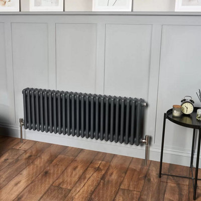 Ultraheat Anthracite 3 Column Radiator 400x1130x100 mm Hot Water, 1050W ...