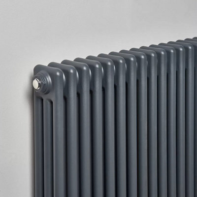 Ultraheat Anthracite 3 Column Radiator 600x1130x100mm Hot Water, 1952W ...