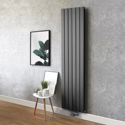 Ultraheat Tian Vertical Designer Radiator 1800x467mm Slate Grey, 1368W ...
