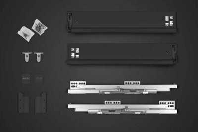 thumbnail image 2 of GTV AXIS PRO Soft Close Undermount Drawer Runners – Full Extension – White Steel – Various Sizes Available 2 of 3