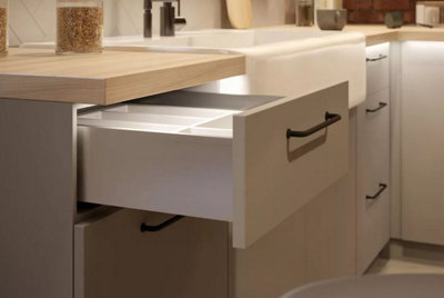 UltraSlim AXIS PRO Soft Close White Kitchen Drawer Box Sides Drawer Runners 86mm - Short 40cm