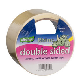 Ultratape Double Sided Rhino Carpet Tape (Pack Of 6) Brown (One Size)