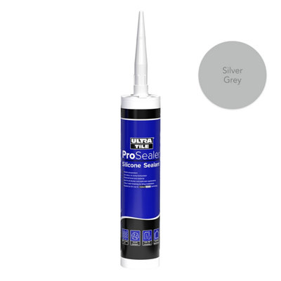 UltraTile ProSealer Anti-Mould Bathroom Silicone Silver Grey 310ml