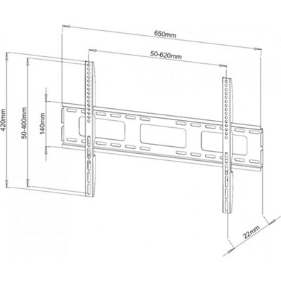 UM105M Black Universal Super Thin Fixed Wall Mount Bracket up to 80" - 3