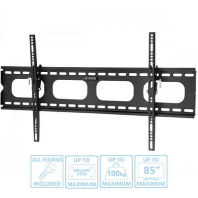 UM118L Black Universal Slim Tilting Wall Mount for up to 85" TVs