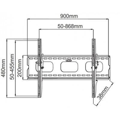 UM118L Black Universal Slim Tilting Wall Mount for up to 85" TVs - 3