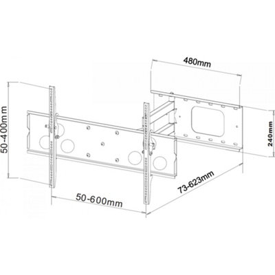UM126M Ultimate Mounts Heavy Duty Swing Arm Wall Bracket for 42"- 80" TVs - 3
