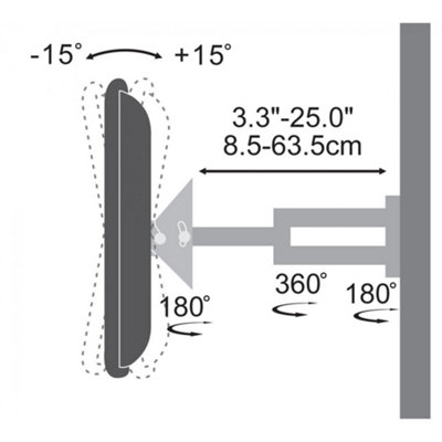 UM2703L Ultimate Mounts Swing Arm Wall Bracket for 16"-37" TVs - 5