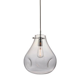 Umbra Chrome with Clear Dimpled Glass 1 Light Ceiling Pendant