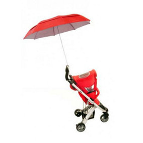 UMBRELLA HEAVEN BuggyBrolly Clamp-On UV Protective UPF50+ Vented Umbrella - Red