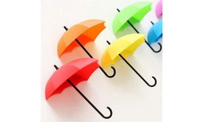 Umbrella Link Cute Small Sticky Hook -Free Door Key Rack 6 PCS - 3