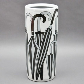 Umbrella Stand - Vase - L20 x W20 x H46 cm - Black/White