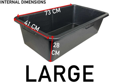 Unbranded 90 L Heavy-Duty PVC Mixing Tub, Durable Multiuse Construction ...