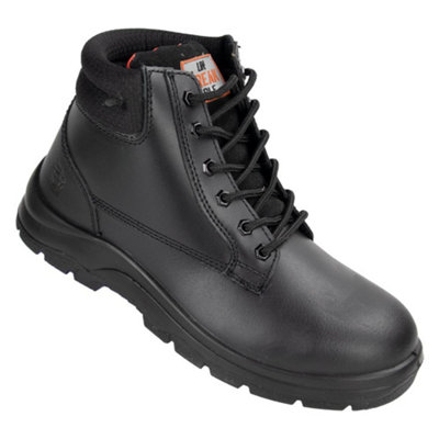 Unbreakable Comet S1P black leather steel toe/midsole work safety boots U119