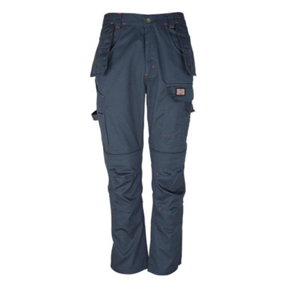 Unbreakable Eagle Pro grey heavyweight multi pocket work trousers U221