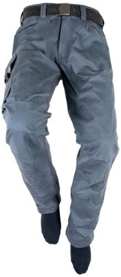 Unbreakable Reflex grey stretch cotton multi-pocket work trouser