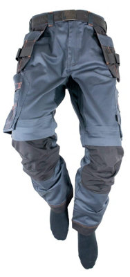 Unbreakable Reflex Pro stretch polycotton holster grey work trouser U225
