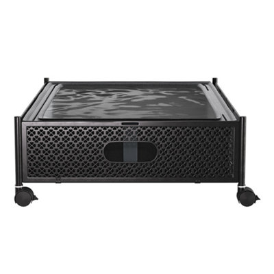 Under Bed Storage Carbon Steel Storage Organizer Basket with Wheels in Black - 5