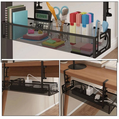 Under Desk Cable Tray Management No Drill Tidy Wire Cord Organizer ...