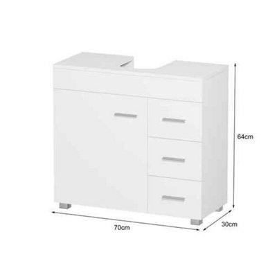 Under Sink Bathroom Cabinet, Storage Cabinet, with 3 Drawers, 2 ...