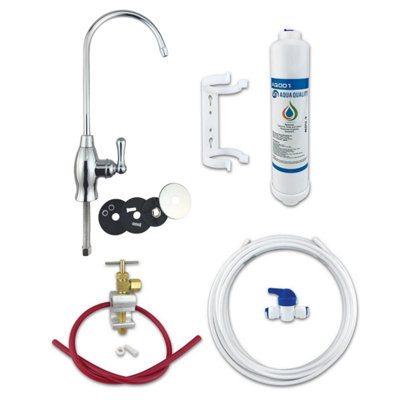 Under Sink Drinking Water Tap Filter Kit System Including Tap and Accessories with Baseball Tap