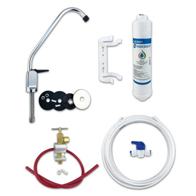 Under Sink Drinking Water Tap Filter Kit System Including Tap and Accessories with Lever Tap