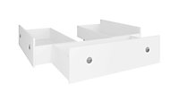 Underbed Bed Storage Drawers 3X Pull-Out for Double Bed White Matt Nepo