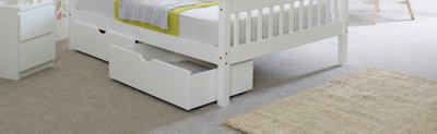 Underbed Mission storage Boxes (pair), Brazilian Pine, White