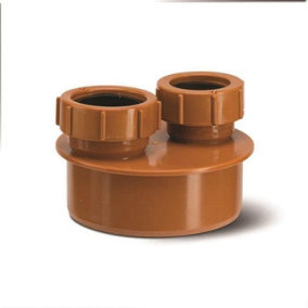Underground Double Mixed Waste Adaptor 110mm To 32mm and 40mm  ug28