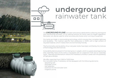 Underground Water Storage Tank Rainwater Harvesting Landscaping Drainage System 2000L